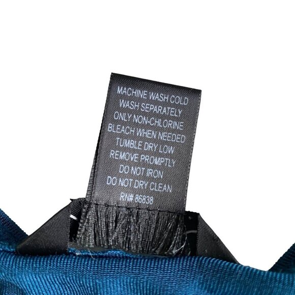 Fiore Peacock Blue Top Women's Sz S Elegant Timeless Classic Wardrobe Staple - Picture 5 of 7